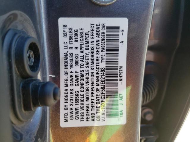 Photo 10 from auction – 2018 HONDA CIVIC LX with VIN 19XFC2F58JE021493