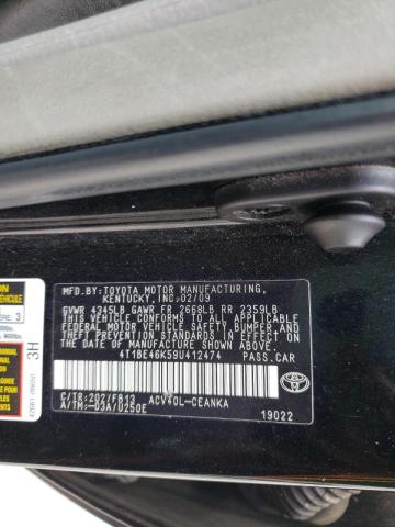Photo 10 from auction – 2009 TOYOTA CAMRY BASE with VIN 4T1BE46K59U412474