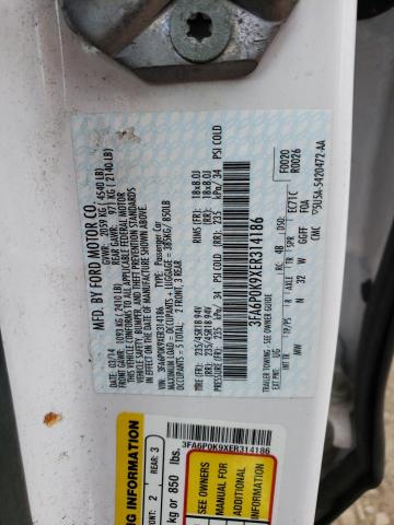 Photo 10 from auction – 2014 FORD FUSION TIT with VIN 3FA6P0K9XER314186