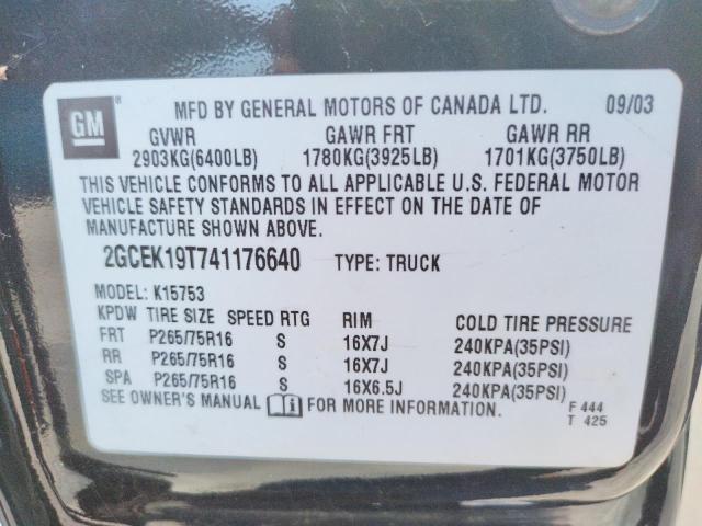 Photo 10 from auction – 2004 CHEVROLET SILVERADO with VIN 2GCEK19T741176640