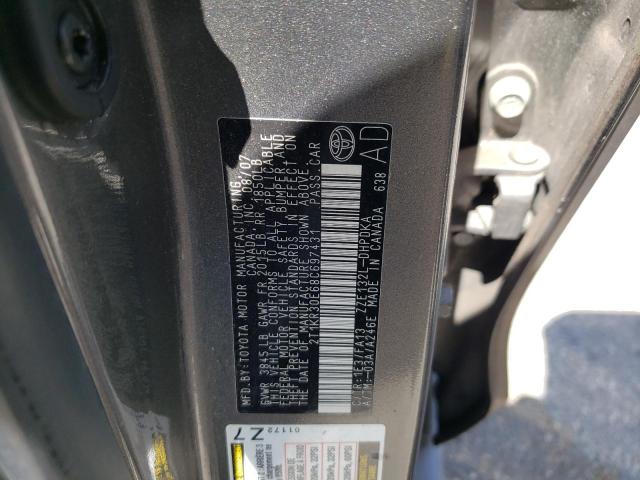 Photo 10 from auction – 2008 TOYOTA COROLLA MA with VIN 2T1KR30E68C697431