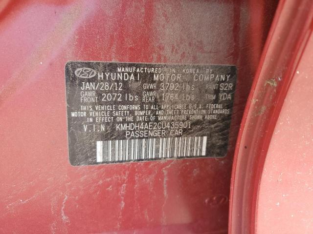 Photo 10 from auction – 2012 HYUNDAI ELANTRA GL with VIN KMHDH4AE2CU435901
