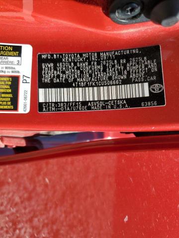 Photo 10 from auction – 2012 TOYOTA CAMRY BASE with VIN 4T1BF1FK1CU506662