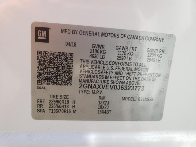 Photo 10 from auction – 2018 CHEVROLET EQUINOX PR with VIN 2GNAXVEV0J6323773