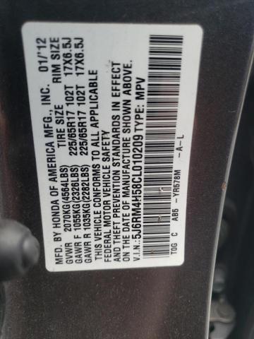 Photo 10 from auction – 2012 HONDA CR-V EX with VIN 5J6RM4H58CL010209