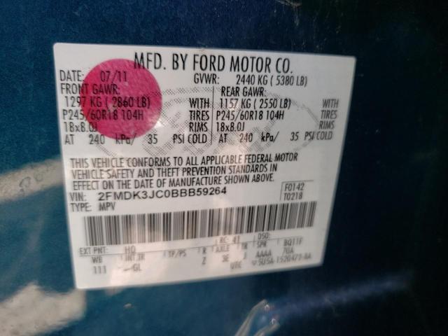 Photo 10 from auction – 2011 FORD EDGE SEL with VIN 2FMDK3JC0BBB59264