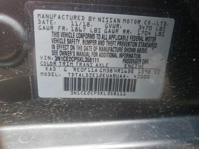 Photo 10 from auction – 2019 NISSAN VERSA NOTE with VIN 3N1CE2CP5KL358111