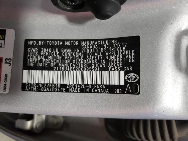 Photo 10 from auction – 2013 TOYOTA COROLLA BA with VIN 2T1BU4EE2DC995594