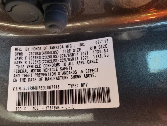 Photo 10 from auction – 2013 HONDA CR-V EXL with VIN 5J6RM4H78DL087746