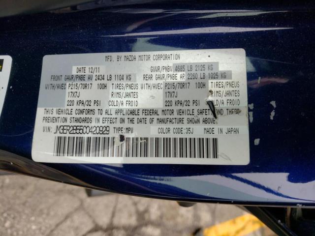 Photo 10 from auction – 2012 MAZDA CX-7 with VIN JM3ER2B55C0420929