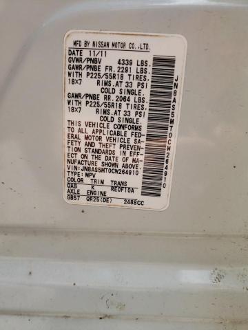 Photo 10 from auction – 2012 NISSAN ROGUE with VIN JN8AS5MT0CW264910