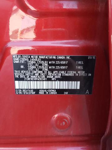 Photo 10 from auction – 2015 TOYOTA RAV4 XLE with VIN 2T3RFREV9FW282481
