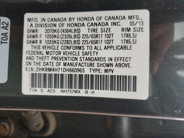 Photo 10 from auction – 2013 HONDA CR-V EXL with VIN 2HKRM4H71DH660965