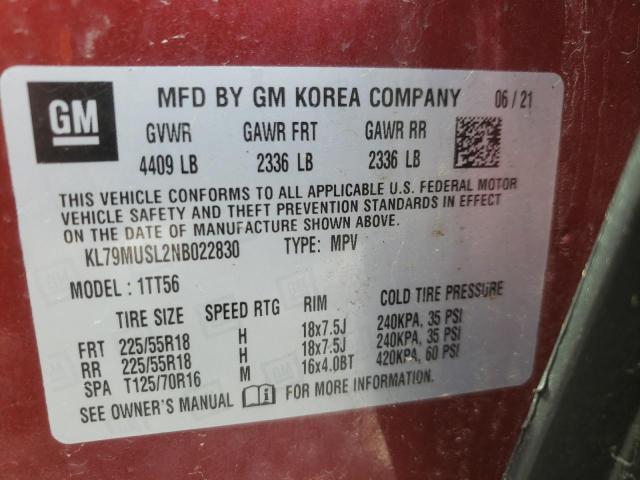 Photo 10 from auction – 2022 CHEVROLET TRAILBLAZE with VIN KL79MUSL2NB022830
