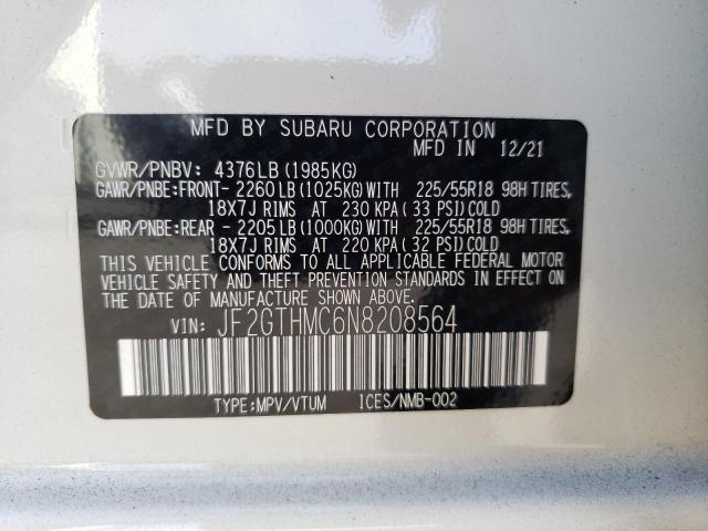 Photo 10 from auction – 2022 SUBARU CROSSTREK with VIN JF2GTHMC6N8208564