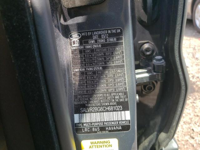 Photo 10 from auction – 2012 LAND ROVER RANGE ROVE with VIN SALVR2BG6CH681023