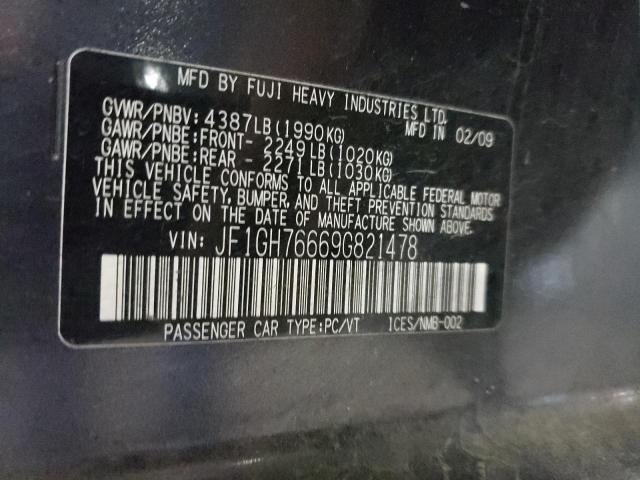 Photo 10 from auction – 2009 SUBARU IMPREZA WR with VIN JF1GH76669G821478