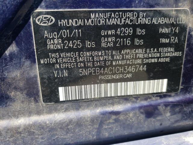 Photo 10 from auction – 2012 HYUNDAI SONATA GLS with VIN 5NPEB4AC1CH346744