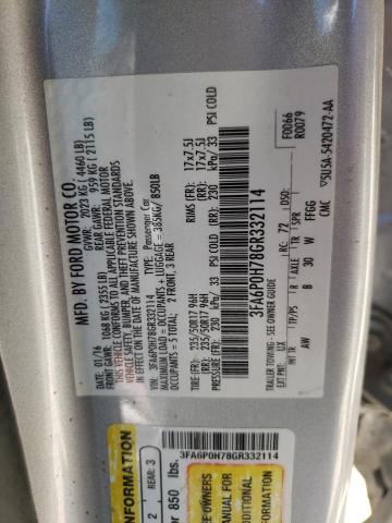 Photo 10 from auction – 2016 FORD FUSION SE with VIN 3FA6P0H78GR332114