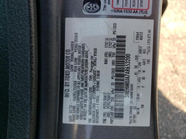 Photo 10 from auction – 2010 MERCURY MILAN PREM with VIN 3MEHM0JA7AR653200