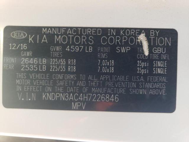 Photo 10 from auction – 2017 KIA SPORTAGE E with VIN KNDPN3AC4H7226846