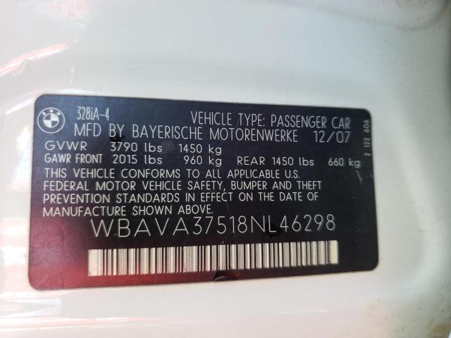 Photo 10 from auction – 2008 BMW 328 I with VIN WBAVA37518NL46298