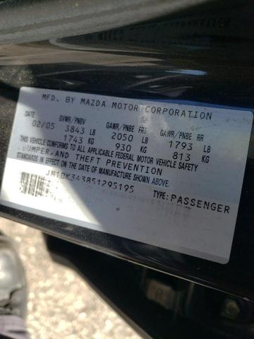 Photo 10 from auction – 2005 MAZDA 3 HATCHBAC with VIN JM1BK343851295195