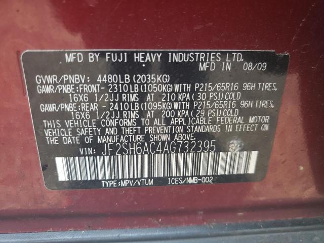 Photo 10 from auction – 2010 SUBARU FORESTER 2 with VIN JF2SH6AC4AG732395
