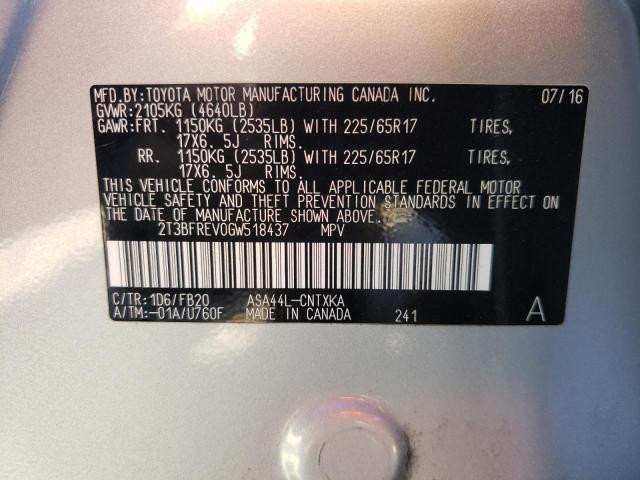 Photo 10 from auction – 2016 TOYOTA RAV4 LE with VIN 2T3BFREV0GW518437