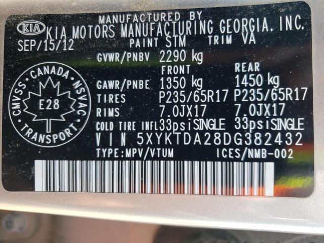 Photo 10 from auction – 2013 KIA SORENTO LX with VIN 5XYKTDA28DG382432