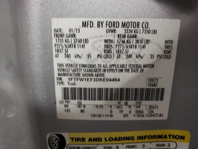 Photo 10 from auction – 2013 FORD F150 SUPER with VIN 1FTFW1EF3DKE04464
