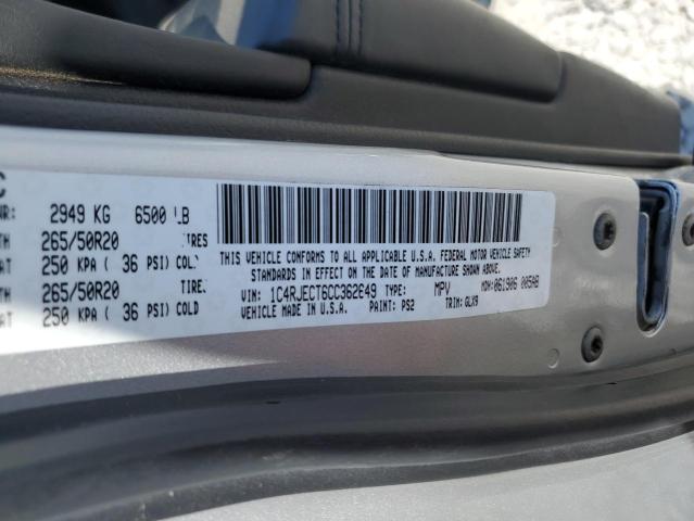 Photo 10 from auction – 2012 JEEP GRAND CHER with VIN 1C4RJECT6CC362649