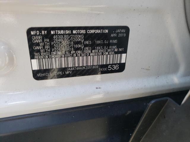 Photo 10 from auction – 2019 MITSUBISHI ECLIPSE CR with VIN JA4AT4AA2KZ051809