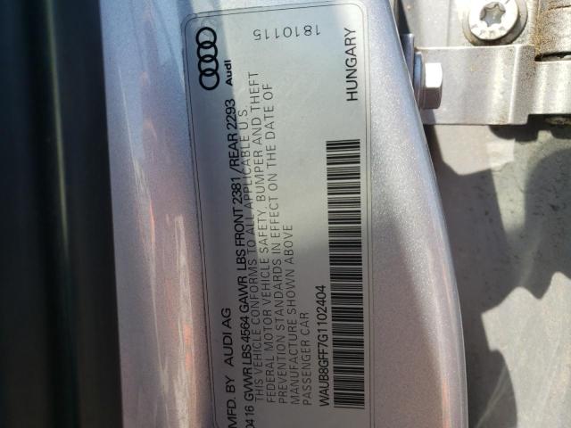 Photo 10 from auction – 2016 AUDI A3 PREMIUM with VIN WAUB8GFF7G1102404