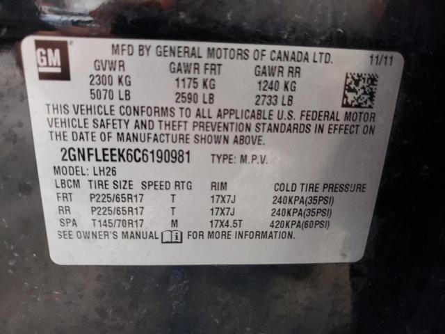 صورة رقم 10 من المزاد - 2012 CHEVROLET EQUINOX LT مع VIN 2GNFLEEK6C6190981