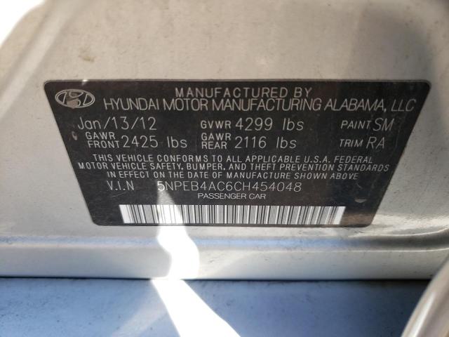 Photo 10 from auction – 2012 HYUNDAI SONATA GLS with VIN 5NPEB4AC6CH454048