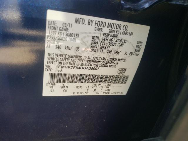 Photo 10 from auction – 2011 FORD EXPLORER L with VIN 1FMHK7F84BGA35097