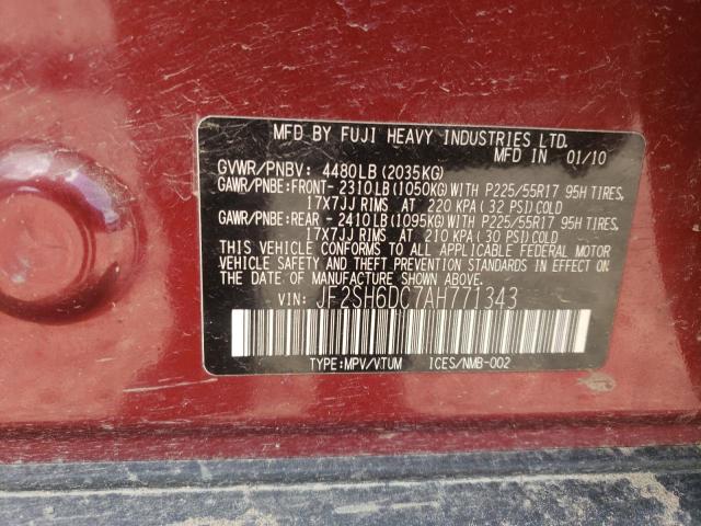 Photo 10 from auction – 2010 SUBARU FORESTER 2 with VIN JF2SH6DC7AH771343