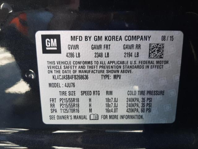 Photo 10 from auction – 2015 BUICK ENCORE with VIN KL4CJASB4FB268636