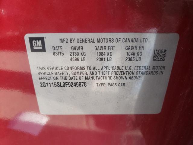 Photo 10 from auction – 2015 CHEVROLET IMPALA LT with VIN 2G1115SL0F9249878