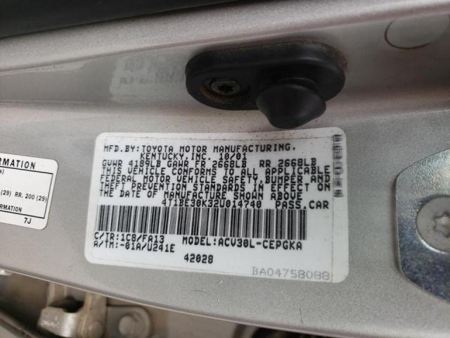 Photo 10 from auction – 2002 TOYOTA CAMRY LE with VIN 4T1BE30K32U014740