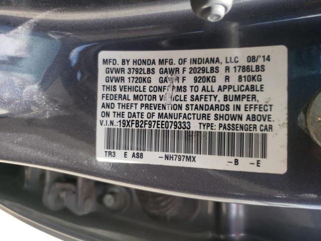 Photo 10 from auction – 2014 HONDA CIVIC EXL with VIN 19XFB2F97EE079333