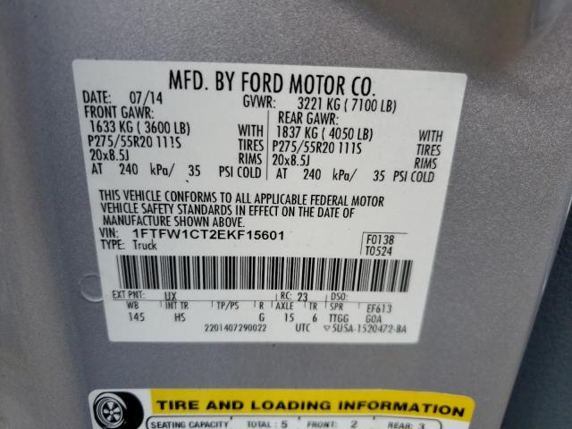 Photo 10 from auction – 2014 FORD F150 SUPER with VIN 1FTFW1CT2EKF15601
