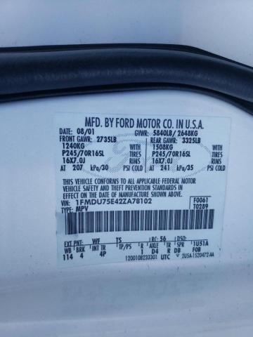Photo 10 from auction – 2002 FORD EXPLORER L with VIN 1FMDU75E42ZA78102