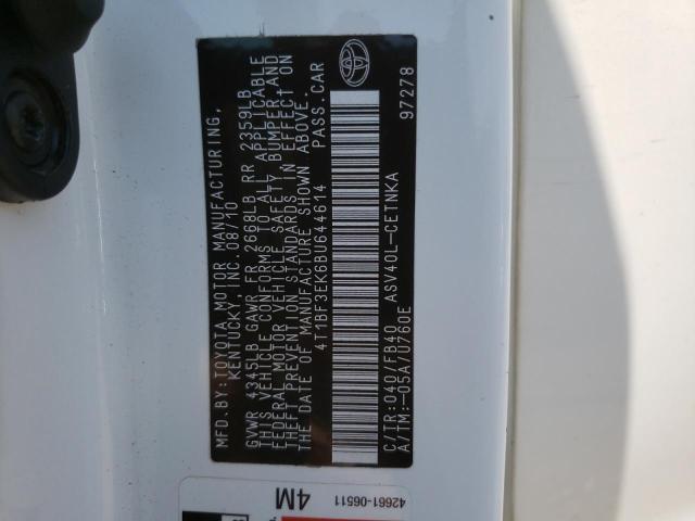 Photo 10 from auction – 2011 TOYOTA CAMRY BASE with VIN 4T1BF3EK6BU644614
