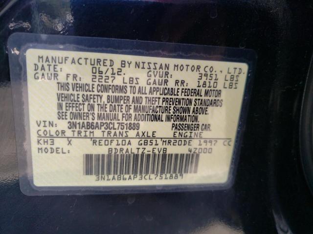 Photo 10 from auction – 2012 NISSAN SENTRA 2.0 with VIN 3N1AB6AP3CL751889