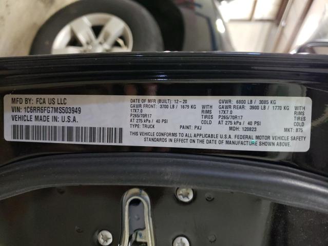 Photo 10 from auction – 2021 RAM 1500 CLASS with VIN 1C6RR6FG7MS503949