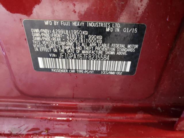 Photo 10 from auction – 2015 SUBARU IMPREZA SP with VIN JF1GPAY67F8235584