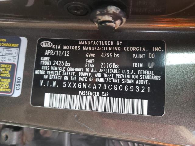 Photo 10 from auction – 2012 KIA OPTIMA EX with VIN 5XXGN4A73CG069321