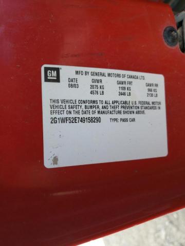 Photo 10 from auction – 2004 CHEVROLET IMPALA with VIN 2G1WF52E749158290